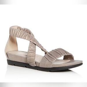 Eileen Fisher Dylan Scrunched Metallic Suede‎ Sandals 9.5